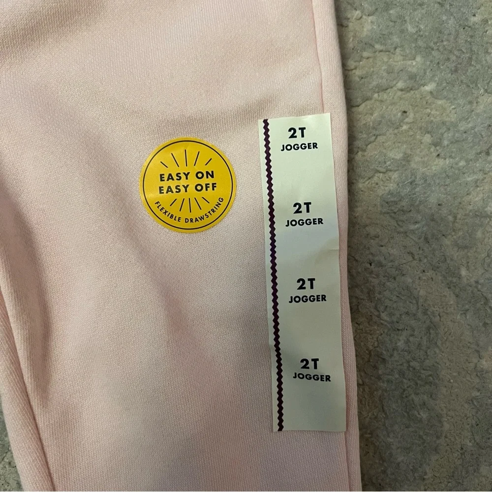 Cat & Jack Pink Kids Jogger Pants New Lot of 2 - Picture 2 of 3